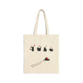 Tote Bag — Cute Black Cat Paw Prints & Falling Cat Design